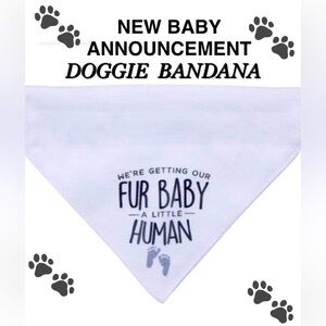 🐾 OPEN ROAD Doggie Bandana - Baby Announcement  size 8.25 x 6.5“ NWT